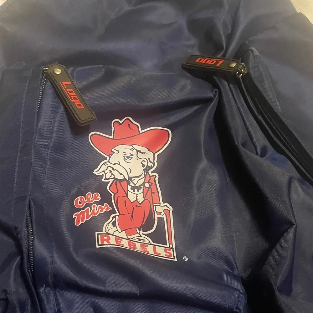 Vintage Ole Miss Rebels Logo Athletic Navy Blue Backpack in great condition.